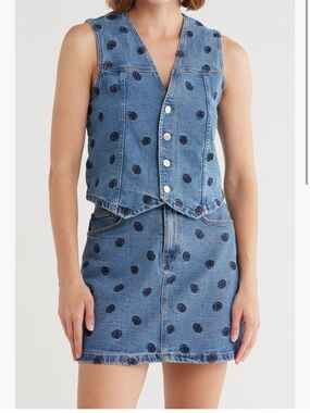 Vero Moda Blue Denim Skirt and Top Set